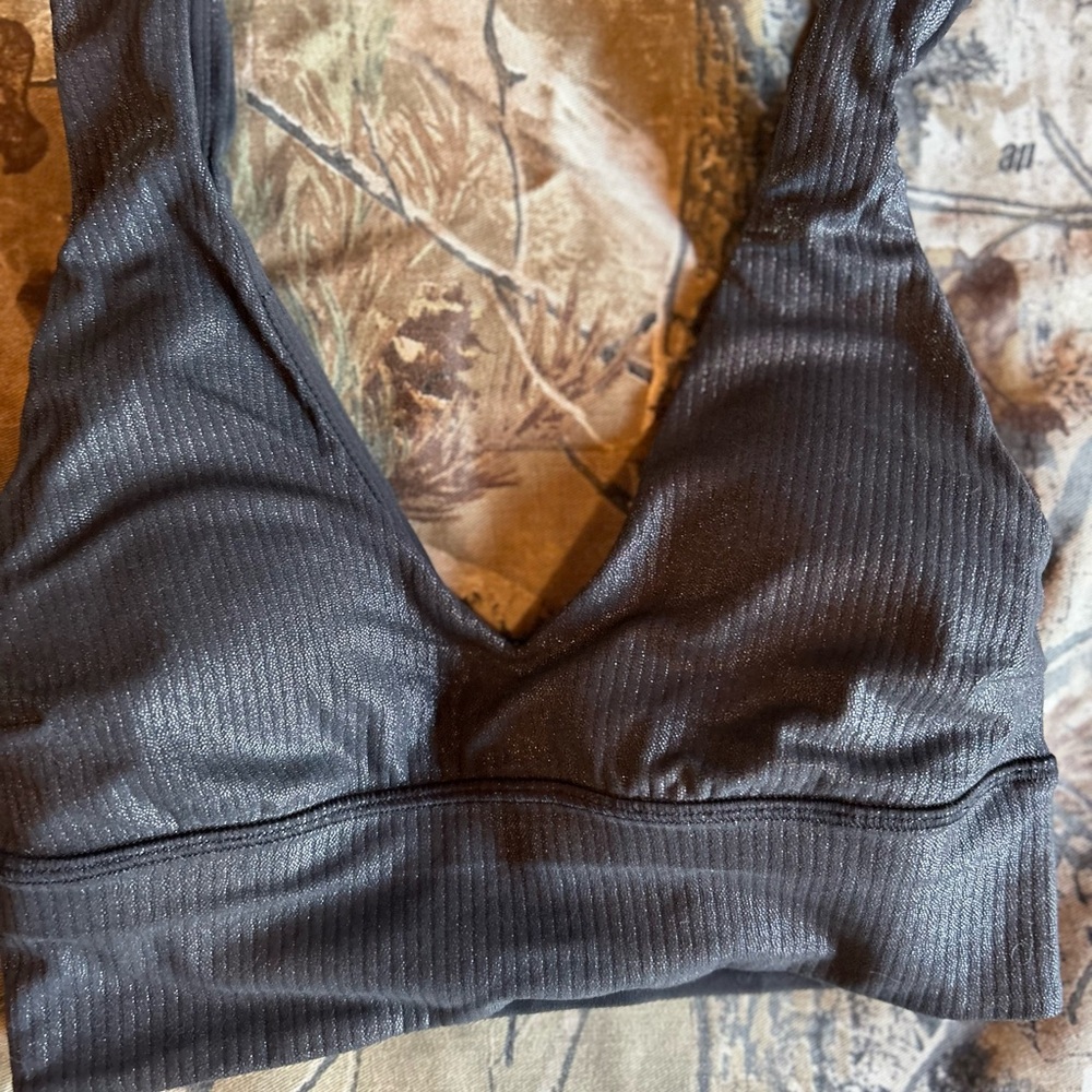 lululemon athletica Charcoal Ribbed Sports Bra